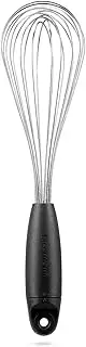 Dreamfarm Flisk 3-in-1 Fold-Flat, Space-Saving Baking & Cooking Balloon Whisk, Sauce Whisk & Flat Deglazing Whisk, Stainless Steel - 12" Black