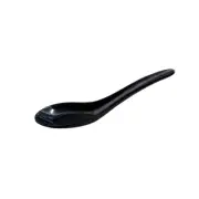 12x Melamine Chinese Spoon Black 150mm Ryner Commercial Plastic Noodles Soup