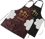 [BESPORTBLE] 2pcs Chef Apron for Adults Heavy Duty PVC Bib with Pockets for Cooking Gardening and Bbq Events Stylish Durable Design for Everyday Use