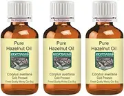 Devprayag Pure Hazelnut Oil (Corylus avellana) Natural Therapeutic Grade Cold Pressed (Pack of Three) 100ml x 3 (10 oz)