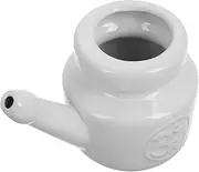 minkissy Ceramic Nasal Rinse Bottle 350ml for Yoga Sinus Wash Non-irritating Ceramic Jar