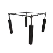 SMAI 8 Station Boxing Bag Rack Pack - Option C: Frame + Pole Protectors - Black