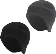 [Utypee] Cycling Outdoor Warm hat, Fleece Ear Cover hat, Windproof and Cold Proof Inner Lining hat, 2 Pack(1 Black + 1 Grey), Black & Grey