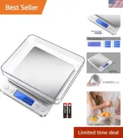 Lightweight 500g Kitchen Scale with Stainless Steel Platform - 0.01g Accuracy