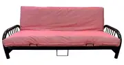 Full Red Stripe Canvas Futon Mattress Cover, Bed Slipcover Encasement Protector