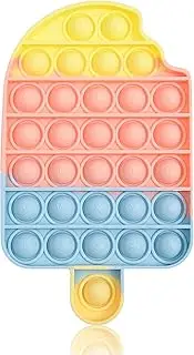 KUNSTIFY Pop Fidget Toy, Anti-Stress Toy for Adults, Children, Pop Fidget Toys, Pop Set, Fidget Toy Set, Pop Fidget Toy, Pop Popp, Push Pop (Rainbow Ice)