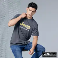 在飛比找momo購物網優惠-【JEEP】男裝 經典品牌LOGO短袖T恤(灰色)