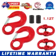 2x Hitch Hammerlock + 2x Eye Sling Hook Safety Chain 1.12T Fit Trailer Caravan