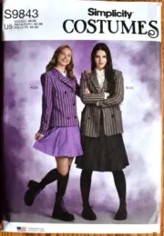 SIMPLICITY PATTERN 9843 JACKET SKIRT COSTUME MISSES SIZES 16 18 20 22 24 UNCUT