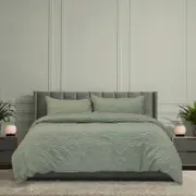 Ardor Boudoir Queen Adeline Polyester Quilt Cover/Pillowcase Set - Sage