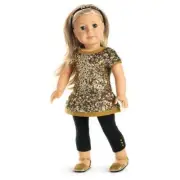 AMERICAN GIRL GOLDEN SPARKLE OUTFIT~HOLIDAY~TUNIC~LEGGINGS~SHOES~NIB