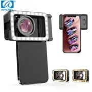 APEXEL New Macro Lens 15XPhone Camera Photography Micro Lens With LED Fill Light