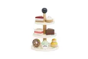 8pc Le Toy Van Three Tier Wooden Patisserie Cake Stand Pretend Play Kids 3+