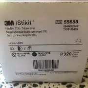 3M Stikit Film Disc W/tab 375L P320 5” 50 P/pkg 250 P/case Sandpaper