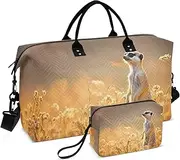 [ZRYSMY] Duffel Bag for Traveling, Cute Pika Grassland Travel Bag Gym Bag, with Multiple Interior Pockets Shoulder Weekender Bag for Women Men with Toiletry Bag 20.5L x 1.9W x 13.8H, Multi-Colored, one