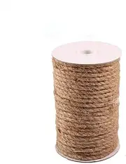 Natural Jute Twine,Strong and Heavy Duty Jute Twine Rope for Gift Wrapping Craft Plant Garden Christmas Handmade Arts Decoration Packing String Home Decor (8MM 59 Feet)