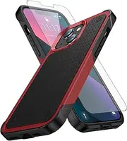 Asuwish Phone Case for iPhone 13/14 6.1 inch with Tempered Glass Screen Protector Cover and Cell Accessories Protective Mobile Rugged Hybrid iPhone13 iPhone14 5G i i-Phone i13 i14 Women Men Red