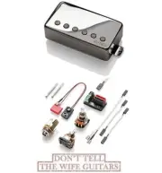 EMG 57 CHROME HUMBUCKER PICKUP 49mm STANDARD SPACED 10mm SHORT SHAFT POTS & WIRE