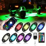 8PCS LED RGB Rock Lights Pod Under Glow Offroad 4WD Pickup bluetooth APP Control