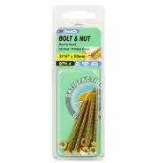 2x Zenith BOLT & NUT ROUND Head Exterior SOLID BRASS- 3/16" x 50mm 4pcs *EAK1650