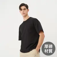 在飛比找momo購物網優惠-【GIORDANO 佐丹奴】男裝純綿厚磅短袖上衣 Black