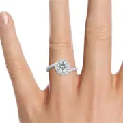 14K White Gold Round Cut Lab Created Diamond Engagement Ring 1.25 CT G/SI1