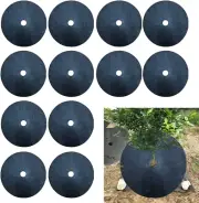 12PCS Tree Mulch Ring Weed Preventer, Non-Woven Fabric Tree Protector Mat Plant