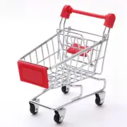 1PC Mini Supermarket Shopping Cart Toy Trolley Desktop Metal Model Crafts Home D