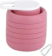 Foldable Cup - Camping Mug,600ml Portable Food Grade Silicone Water Bottle with Lids for Airplane Camping Travel Bike Walking Outdoor Jogging Hiking Cycling