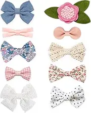 Baby Girl Hair Clips, Bows Barrettes Fully Lined Alligator Clip Hair Accessories for Little Girls Toddler Kids Children