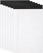 TUL® Writing Pads, Junior Size, Narrow Rule, 50 Sheets Per Pad, White, Pack Of 6 Pads