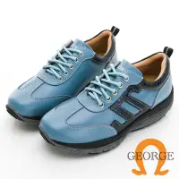 在飛比找Yahoo奇摩購物中心優惠-【GEORGE 喬治皮鞋】舒適厚底真皮氣墊鞋(女) -藍 3