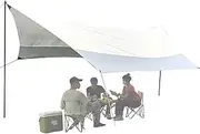 Beach Tent Sun Shelter, Rain Canopy 17.06 Ft × 14.76 Ft, Large Coverage, Heavy Duty Sunshade, UV Protection for Backpacking