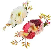 WRITWAA 2pcs Flower Hair Comb Decorative Side Comb Headpiece for Wedding Beach Bridal Hair Accessories Realistic Texture Romantic Floral Design