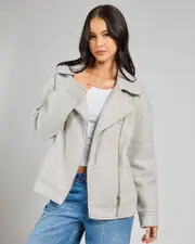 [Ava And Ever] Ava And Ever Women's Cleo Boucle Jacket in Light Grey Size 6 6 Light Grey