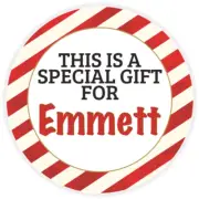 This is a Special Gift for Emmett - 3 Pack Circle Stickers 3 Inch - Christmas