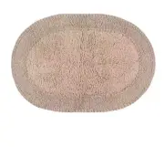 Home Weaver Double Ruffle 17in x 24in Quick Dry Bath Rug Linen Color 100% Cotton