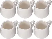 Cabilock 6pcs Milk Storage Jugs Ceramic Sauce Containers Sauce Jugs Tableware (White)