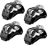 4 Pcs Foot Tambourine, Metal Tambourine, Foot Drum Set, Musical Instrument Drum, Percussion Instruments, Foot Tambourine Double Row Stainless Steel Jingles Foot Bell Accompaniment Instrument