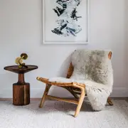 NSW Leather Merino Sheepskin Rug in Linen