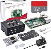 GeeekPi Raspberry Pi 5 8GB Starter Kit with N04 M.2 NVMe SSD PCIe Peripheral Board, Metal Casing, Official Active Cooler, 64GB SD Card, HDMI Cable, 27W 5.1V 5A Power Supply for Raspberry Pi 5 (8GB
