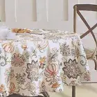 Envogue Tablecloth Pumpkin Jacobean 70 R Cotton Orange Brown Fall Thanksgiving