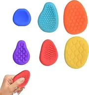 Yicoovey Pack of 6 Soft Silicone Sensory Toys, Soothing Fidget Toys for Kids/Adults, Reusable Stress Reduction Aid with Textured Surfaces (Set of 6)