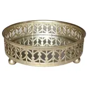 Gold Round Luxe Mirror Tray 20cm Coffee Table Serving Tray Wedding Home Decor