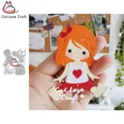 Girl Sitting Metal Cutting Dies Scrapbooking Die Cuts Card Making DIY Craft