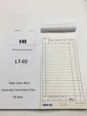 100X Large Size Duplicate Carbonless Restaurant Docket Books LT02 99X210