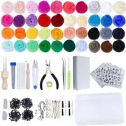 Needle Felting Kit Wool Roving 40 Colors SetNeedle Felting Starter Kit Wool Felt