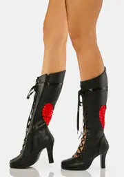[Demonia] Glam-243 Heart Lace-Up Boots