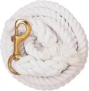 Weaver Leather White Cotton Lead Rope with Solid Brass 225 Snap, White