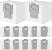 3.6 L 12 Pack Dust Bags Compatible With Roborock S8+ / S8 Pro Ultra S7 MaxV Ultra S7 Max Ultra, S7 Pro Ultra, Q5,Q5+, Q5 Pro+ Q7+ Q7 MAX+ Robot Vacuum Large Capacity